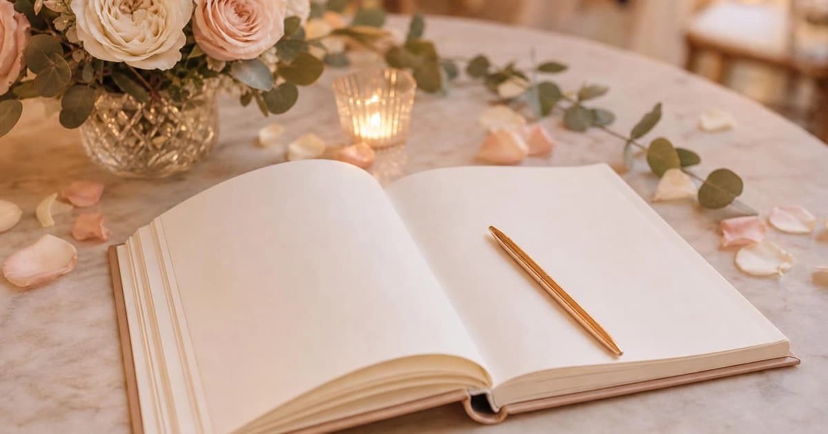 Exemple de livre d'or mariage personnalisé avec prénoms des mariés